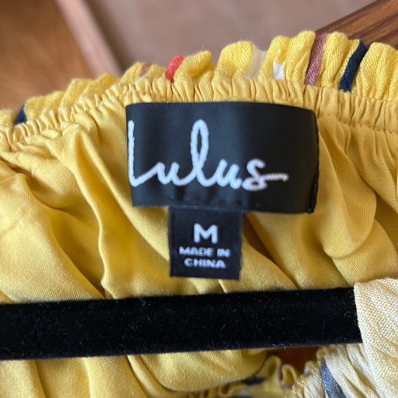 Lulus True Radiance Yellow Multi Print Off-the-Shoulder Jumpsuit - Picture 8 of 8